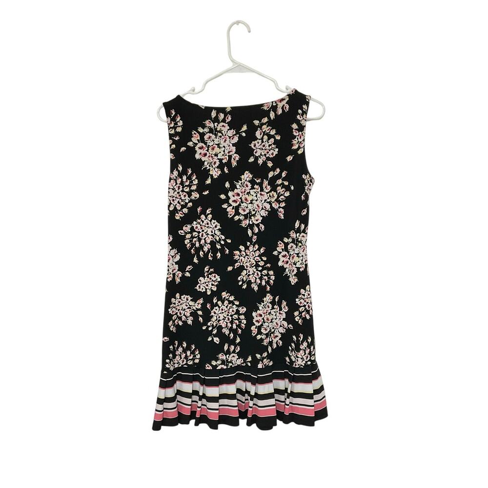 WHBM Floral V-Neck Dress Sleeveless Pleated Ruffle Hem Size Small - Picture 2 of 6
